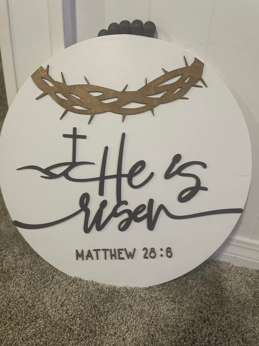 18" Doorhanger He is risen